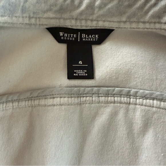 White House Black Market Grey Velvet Ribbon Trim Blazer, Jacket, Women’s 4 - Picture 12 of 13